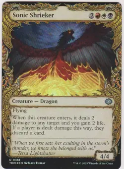 1x SONIC SHRIEKER-FOIL SHOWCASE ART NM Eng MTG -Tarkir: Dragonstorm LAND #0318 - Image 1