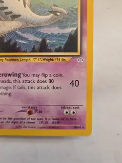 1995-2000 POKEMON LUGIA NEO REVELATION FIRST EDITION 90HP 20/64 BASE SET - Image 5