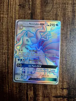 Pokemon Hidden Fates Shiny Alolan Ninetales GX Full Art - SV53/SV94 - Flawless - Image 1
