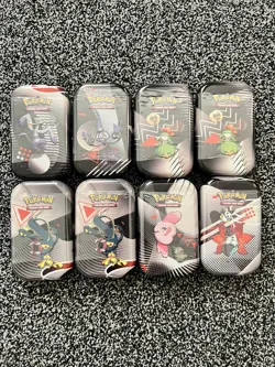 Pokemon Black Bolt & White Flare Unova Mini Tins x8 New & Sealed Fast Shipping - Image 1