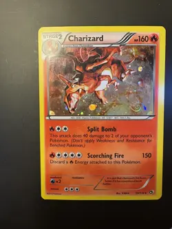 Pokemon TCG Swirl Holo Charizard Legendary Treasures 19/113 Cosmos MP - Image 1