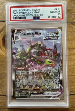 Pokemon SWSH evolving skies Rayquaza VMAX 218/203 PSA 10 - Image 1