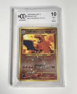 Pokemon Charizard Neo 2 Japanese Holo Promo #006 Beckett 10 Mint - Image 1