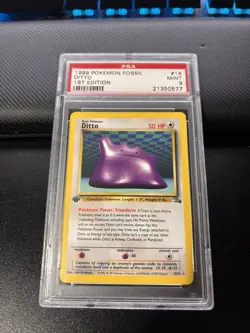 Pokemon TCG Ditto #18/62 Fossil 1st Edition PSA 9 Rare Regular 1999 - Image 1