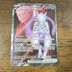 Pokemon Team Rocket's Mewtwo Ex 213/182 Sv10 Ultra Rare 280 HP Basic Holo - Image 1