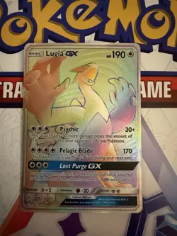 🔥 2018 Pokemon Lost Thunder Lugia GX FA Rainbow Rare 227/214 MINT READ!! - Image 1