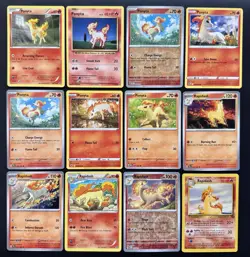 12x Ponyta & Rapidash Pokemon Species Collection Fire Type Pokemon Lot - Image 1