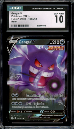 CGC 10 Gem Mint Gengar V Ultra Rare SWSH Fusion Strike 156/264 Pokemon - Image 1