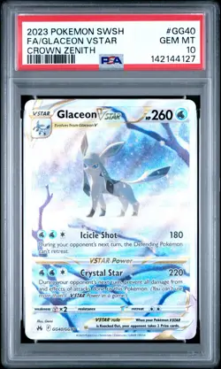 Pokemon Glaceon VSTAR GG40/GG70 - Crown Zenith Full Art 2023 - PSA 10 GEM MINT - Image 3