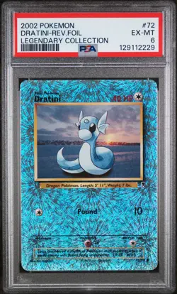 2002 POKEMON LEGENDARY COLLECTION #72 DRATINI-REVERSE FOIL PSA 6 - Image 1