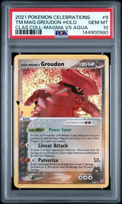 2021 Pokemon Celebrations #9 Team Magma's Groudon Holo PSA 10 GEM MT - Image 1