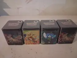 Pokemon TCG: 2025 Stacking Tins Sealed Brand New (4 Sealed Tins) + singles - Image 1
