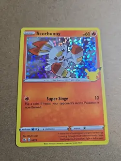 Pokemon TCG McDonald's 25th Anniversary Celebrations - Scorbunny #16/25 - Holo - Image 1