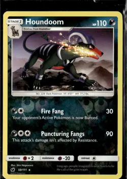 Pokemon Houndoom 59/111 Crimson Invasion Reverse Holo Rare - Image 1