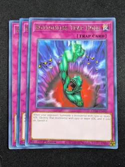 Yugioh - 3x Bottomless Trap Hole GEIM-EN045 1st Edition Rare NM - Image 1