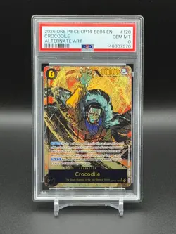 2026 ONE PIECE OP14-EB04-THE AZURE SEA'S SEVEN ALTERNATE ART CROCODILE PSA 10 - Image 1