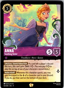 Disney Lorcana Anna - Soothing Sister Winterspell Legendary #50/204 NM - Image 1
