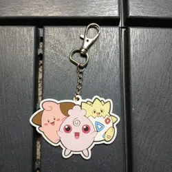 Pokemon Collector 3" Keychain "Small But Mighty" Cleffa Togepi Igglybuff ZB - Image 1