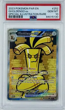 Pokemon PAR EN Paradox Rift Special Illustration Rare Gholdengo EX #252 PSA 10 - Image 1