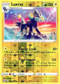 Pokemon TCG Brilliant Stars "Luxray" Reverse Holo! #051/172. NM To Mint! - Image 1