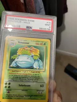 1999 Pokemon TCG Venusaur 15/102 Holo Rare PSA 9 Mint Base Set - Image 3