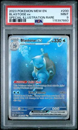 2023 Pokemon Mew 151 Blastoise EX #200 Special Illustration Rare PSA 9 SIR - Image 1