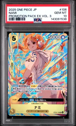 2025 ONE PIECE JPN PROMOTION PACK EX VOL.3 #106 NAMI PSA 10 - Image 1