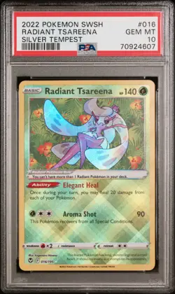 2022 Pokemon Sword & Shield Silver Tempest Radiant Tsareena #016 SHINY PSA 10 - Image 1