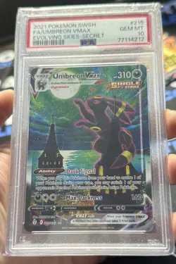 PSA 10 UMBREON VMAX 215/203 | Evolving Skies Alt Art Graded Pokemon Card - Image 1