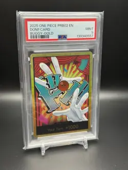 2025 ONE PIECE PRB02 EN DON!! CARD BUGGY GOLD PSA 9 - Image 1