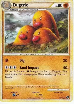 Pokemon Card HS Triumphant Dugtrio Rare 19/102 - Image 1