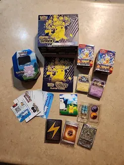Pokemon Cards Extras Lot OPENED Tins, ETB, Energy Cards, Pokemon GO Codes - Image 1