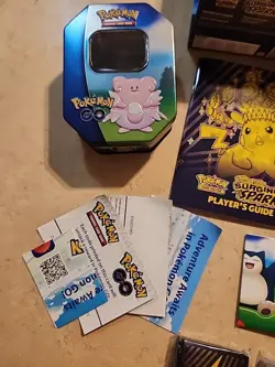 Pokemon Cards Extras Lot OPENED Tins, ETB, Energy Cards, Pokemon GO Codes - Image 3