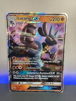 Pokemon TCG Lucario GX Promo SM100 Holo SM Set 210 HP Card 6"x8" - Image 1