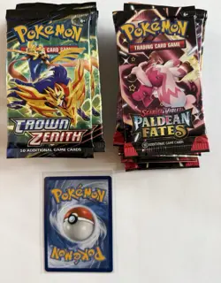 Pokemon Crown Zenith & Paldean Fates Packs with Slowpoke & Psyduck GX Card - Image 2