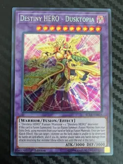 Yugioh Destiny HERO - Dusktopia BLLR-EN025 Secret Rare 1st Edition NM - Image 1