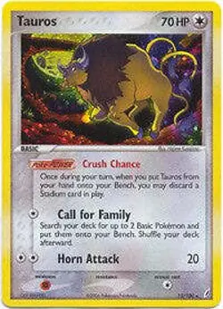 Pokemon EX Crystal Guardians 12/100 Tauros (Holofoil) Card - Image 1