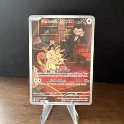 Team Rockets Meowth 203/182 SV10 Destined Rivals Illustrated Card Mint Condition - Image 1