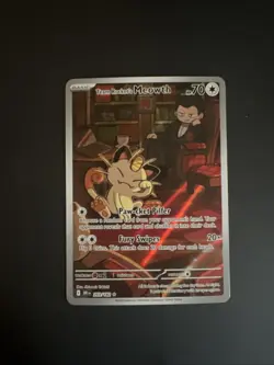 Team Rockets Meowth 203/182 SV10 Destined Rivals Illustrated Card Mint Condition - Image 3