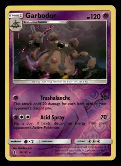 Garbodor 51/145 Rare Guardians Rising Reverse Holo Pokemon NM - Image 1