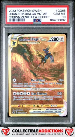 2023 Pokemon Sword And Shield Crown Zenith #GG68 Orgn.Frm.Dialga Vstar PSA 10 - Image 1