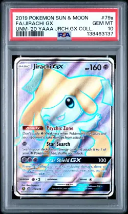 2019 POKEMON SUN & MOON UNIFIED MINDS #79A FULL ART/JIRACHI GX PSA 10 - Image 1