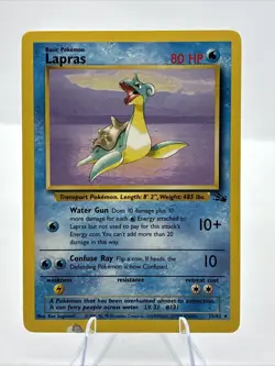 Pokemon TCG Lapras 25/62 Fossil Regular Non Holo MP/DMG - Image 1