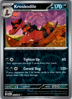 Pokemon Black Bolt Krookodile 059/086 Reverse Holo NM Mint Rare Authentic TCG - Image 1