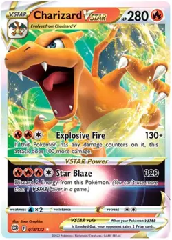 x1 Charizard VSTAR - 018/172 - Ultra Rare Pokemon SS09 Brilliant Stars M/NM - Image 1