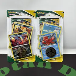 Pokemon Evolving Skies Blister Pack Lot Houndoom & Octillary W/ Coin - Image 1