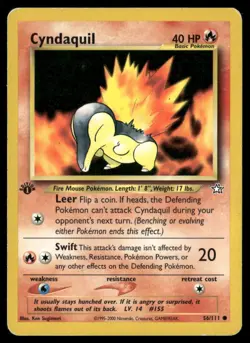 Cyndaquil (56) 1st Edition #056/111 Neo Genesis Pokemon (1L) - Image 1