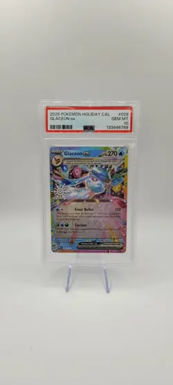 Pokemon TCG: Glaceon 26/131 Holiday Calendar Snowflake Stamped 2025 - PSA 10 - Image 1