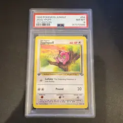 Pokemon Wizards Jigglypuff Jungle 1st Edition 54/64 Common English 1999 PSA 8 - Image 1