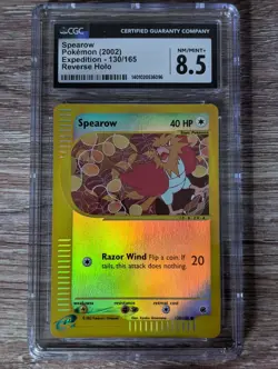 2002 Pokemon Expedition Spearow Reverse Holo #130 CGC 8.5 - Image 1